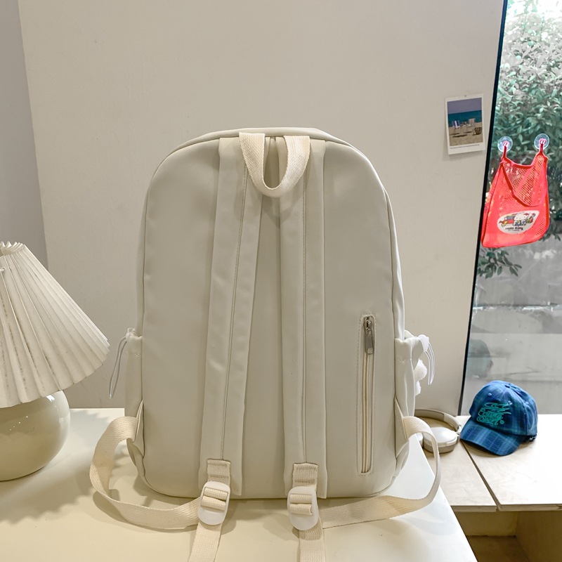 Solid-color summer fresh and light backpack for female college students, simple and versatile backpack, large-capacity schoolbag for junior high school students on Instagram Specification drawing
