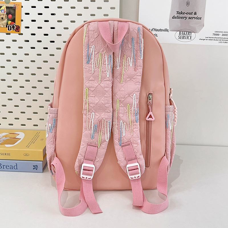 New Korean-style versatile and fresh bag for girls, a fashionable solid-color backpack for junior high school students Specification drawing