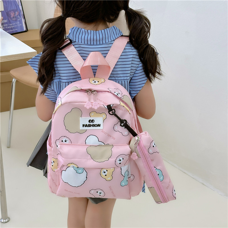The 2024 new children's backpack cartoon kindergarten schoolbag with cute bear prints is a trendy lightweight backpack for boys and girls Application Scenario
