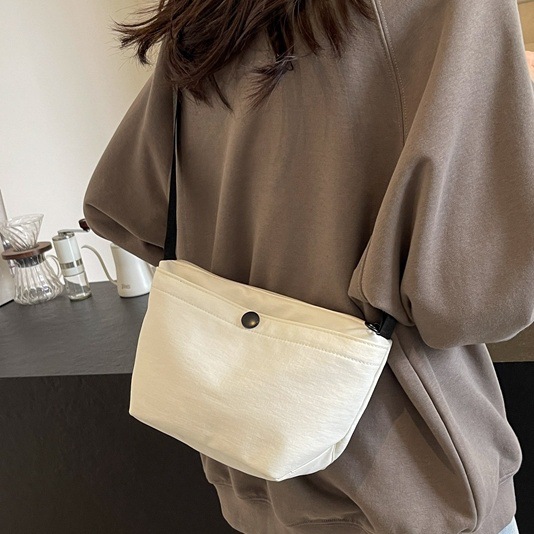 Canvas bag for women's summer 2024 new style, niche, fashionable and simple single-shoulder crossbody bag, high-end women's dumpling bag full figure