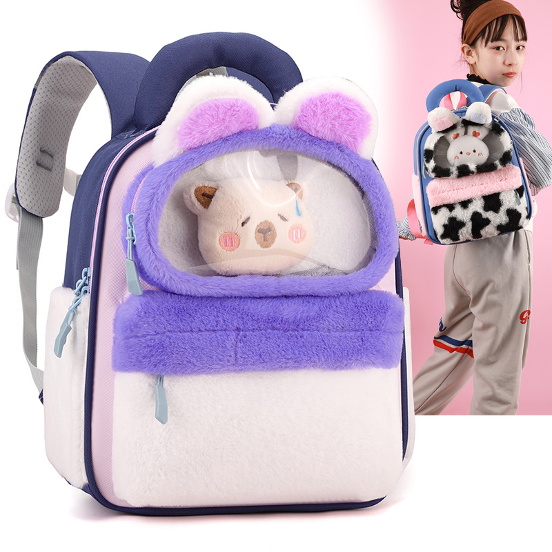 Children's Backpack 2025 New Style Casual Cartoon Bear Cute plush Baby Girl backpack, kindergarten schoolbag Application Scenario