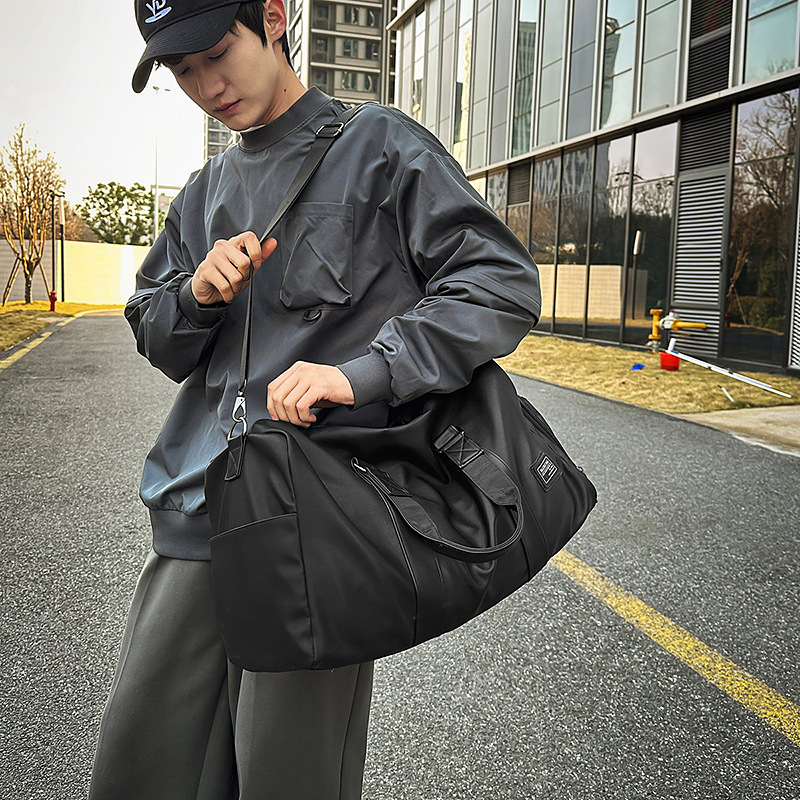Travel bags, men's large-capacity backpacks, short-distance business trip luggage bags, sports and fitness bags, dry and wet separate hand-held men's bags details Picture