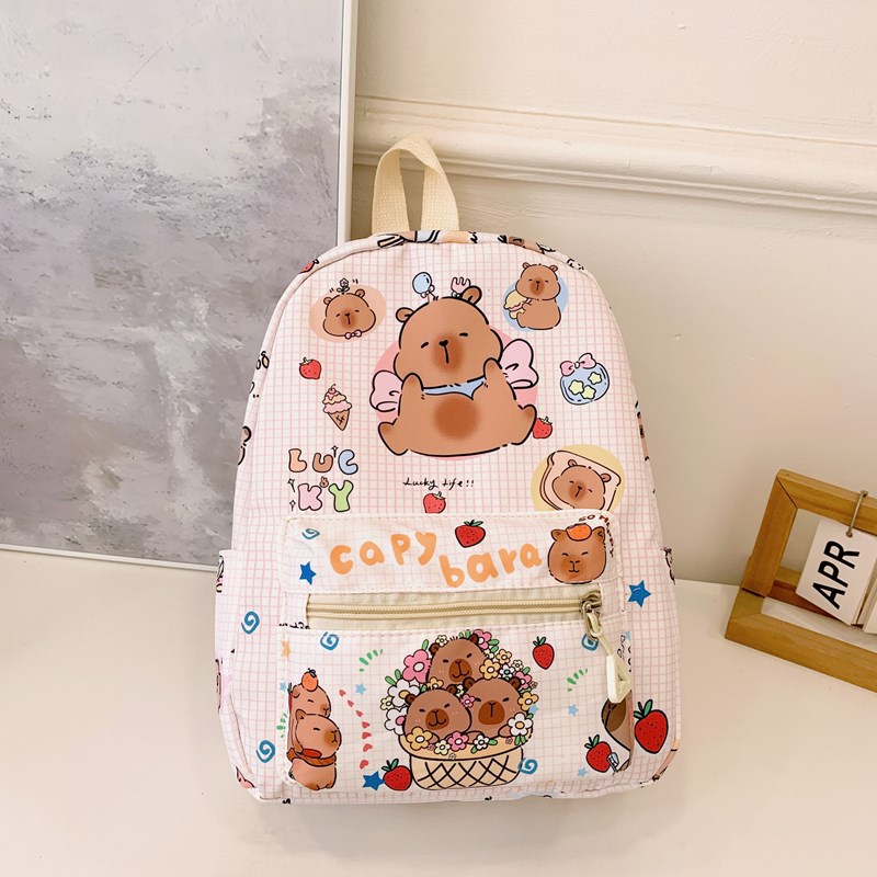 New 2024 large-capacity children's backpack featuring cartoon backpacks for boys and girls with leather print for kindergarten babies details Picture