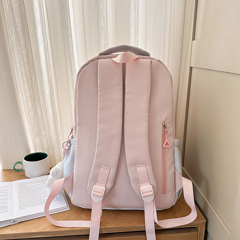 A new high-appearance-level Japanese ins school style fresh and sweet backpack with color contrast and splicing, lightweight and large-capacity backpack Specification drawing