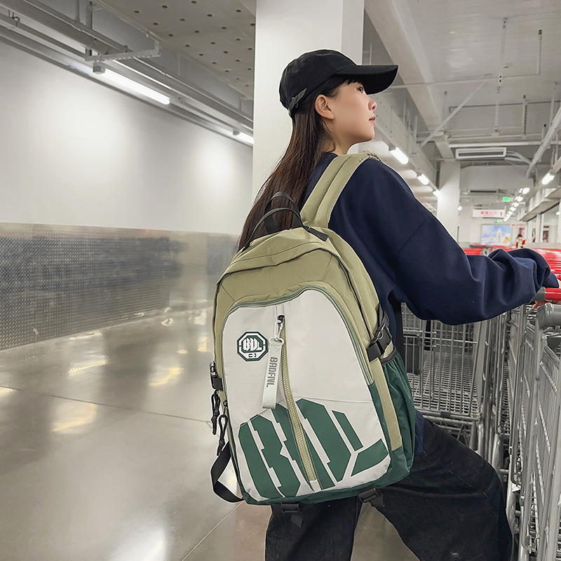 Schoolbag for male middle school students, cool and stylish on Instagram; backpack for junior and senior high school students, versatile and trendy Japanese style; backpack for female students details Picture