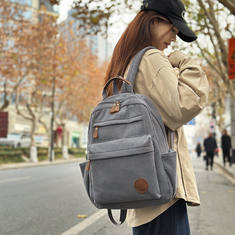 A light and cute backpack for girls in grades 4 to 6 of primary school, with a high-end corduroy feel. A backpack for girls in junior high school Specification drawing