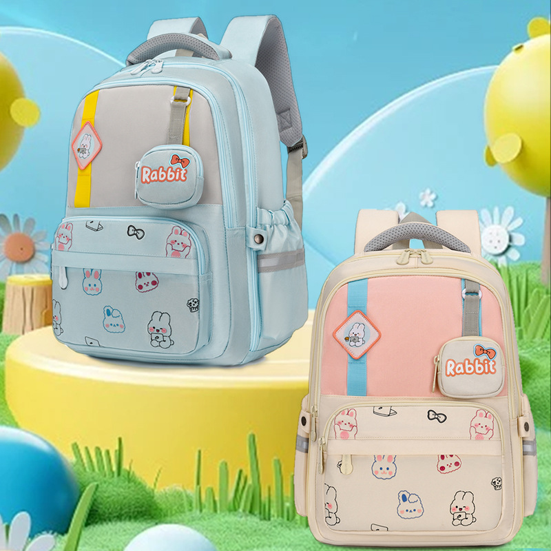 Cute and childlike schoolbag 2024 New Korean version Instagram backpack for boys and girls in grades one to four of primary school full figure
