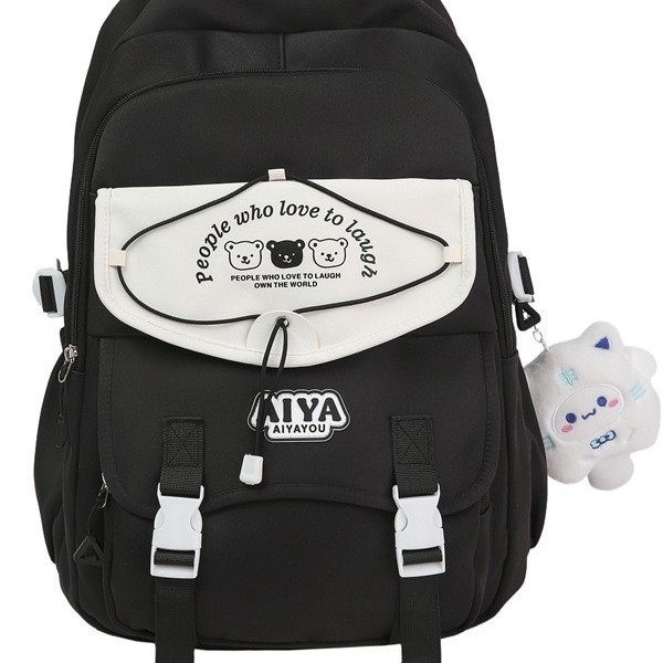 A new high-appearance-level Korean ins fresh and sweet macaron-colored backpack, a simple and lightweight backpack for middle and high school students Item Picture