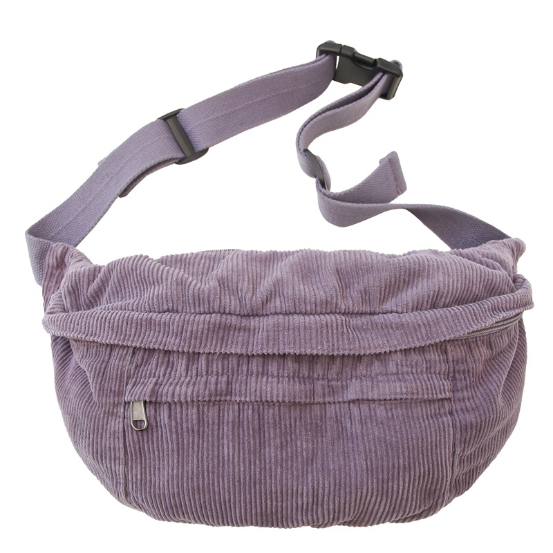 Laid-back style corduroy bag, men's large-capacity crossbody bag, trendy chest bag, Japanese student backpack, retro casual single-shoulder bag Item Picture