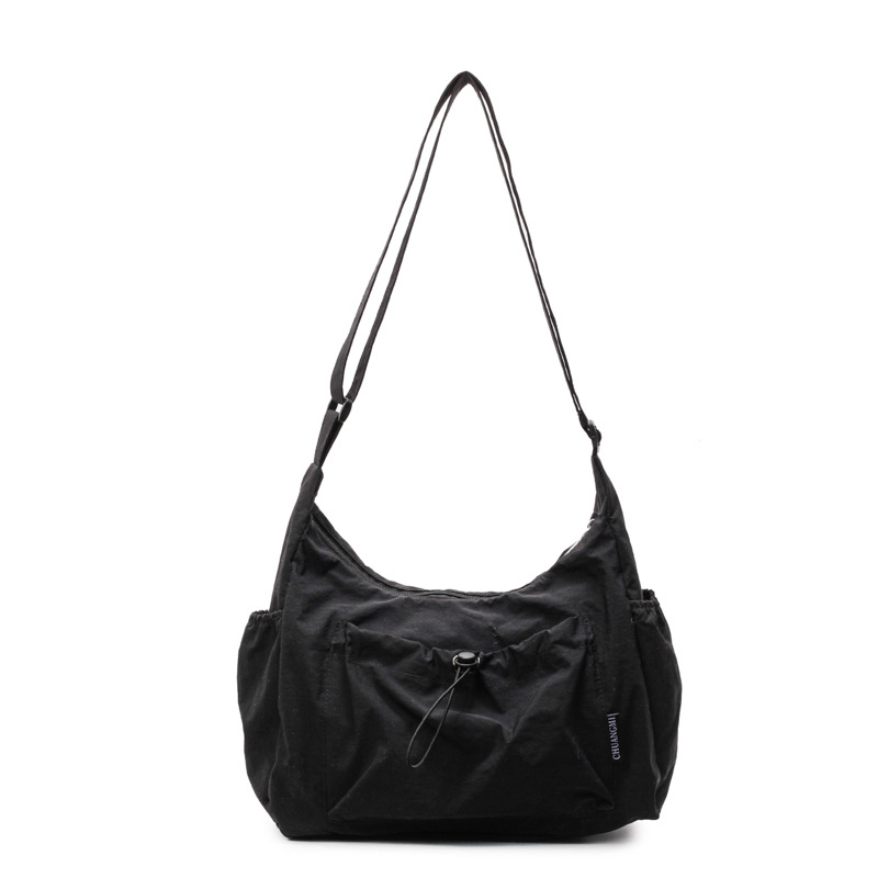 Korean-style fashionable and simple drawstring pleated underarm bag 2025 new solid color trendy and fresh casual single-shoulder bag Item Picture