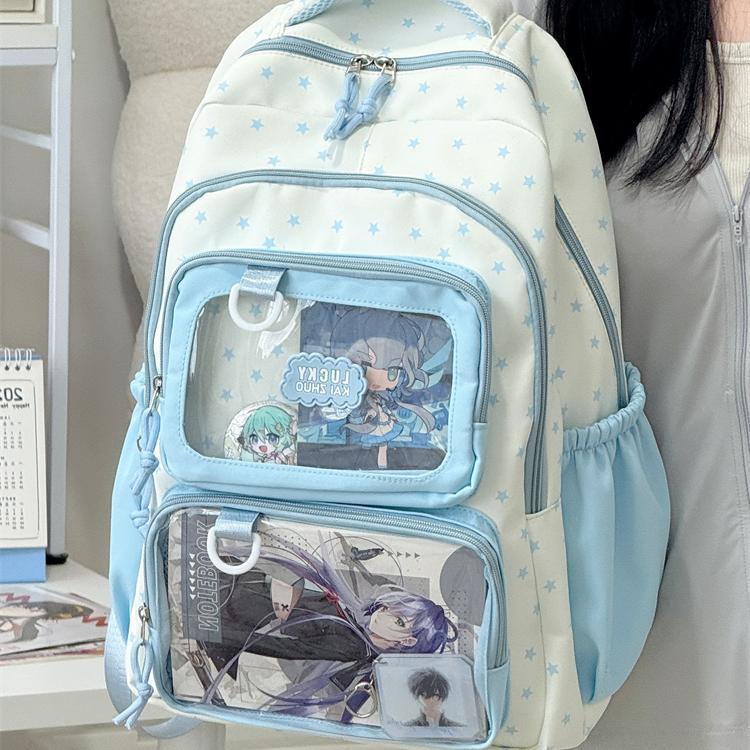 A new Japanese-style, high-quality, fresh and sweet dopamine transparent pain-relieving bag, a large-capacity backpack for junior and senior high school students details Picture