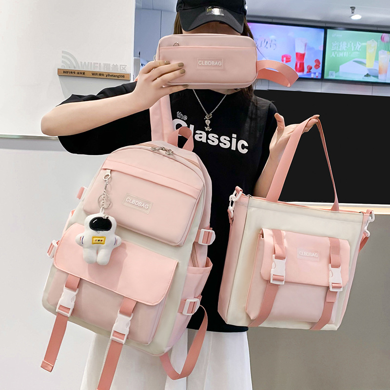 Wholesale of new three-piece schoolbags for middle school students, fashionable single-shoulder hand-carry tutorial bags and casual backpacks Specification drawing