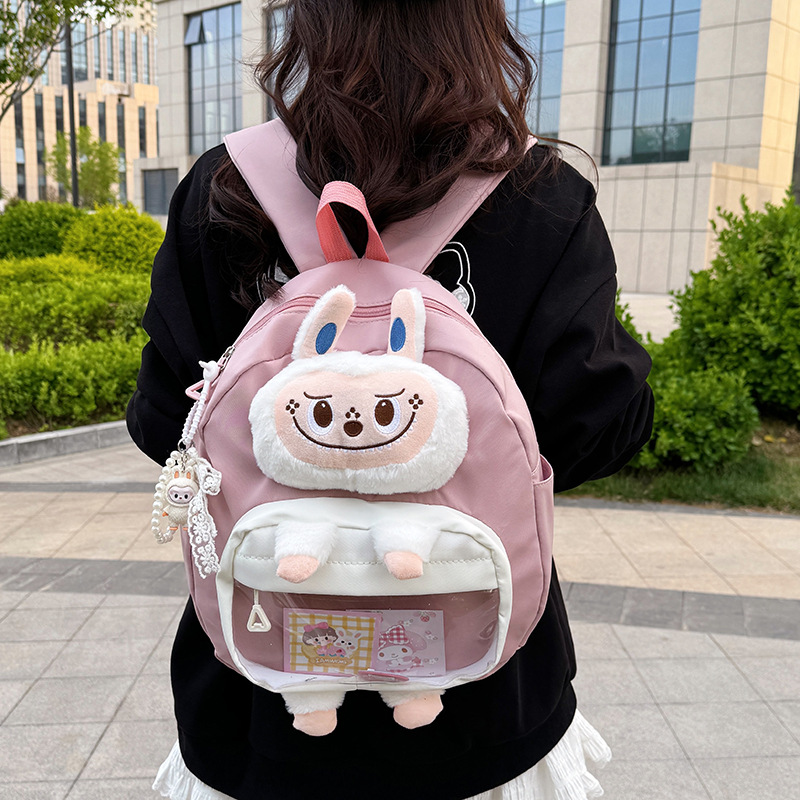 Korean-style cute backpacks for girls, large-capacity ins cartoon and funny backpacks for soft girls and young girls, student backpacks details Picture
