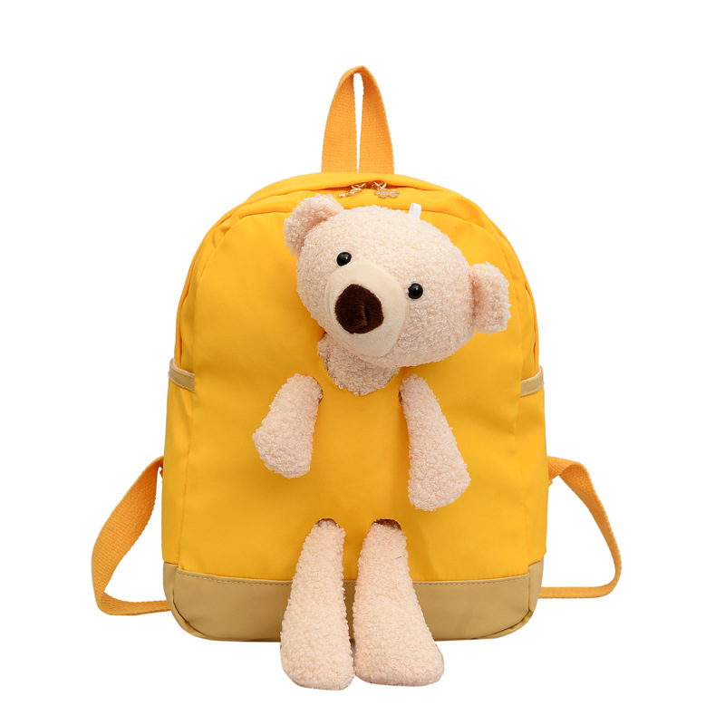 2022 New autumn and winter versatile large-capacity backpack, cartoon plush bear, cute student schoolbag, children's backpack Item Picture