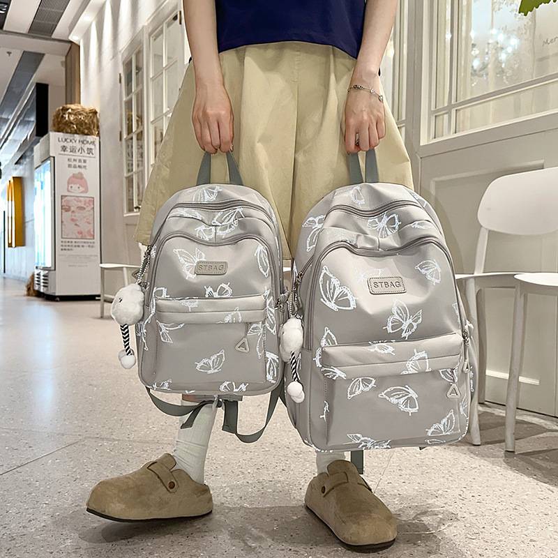 Japanese-style inS-style forest-themed butterfly flower travel backpack, casual and versatile backpack for junior and senior high school students details Picture
