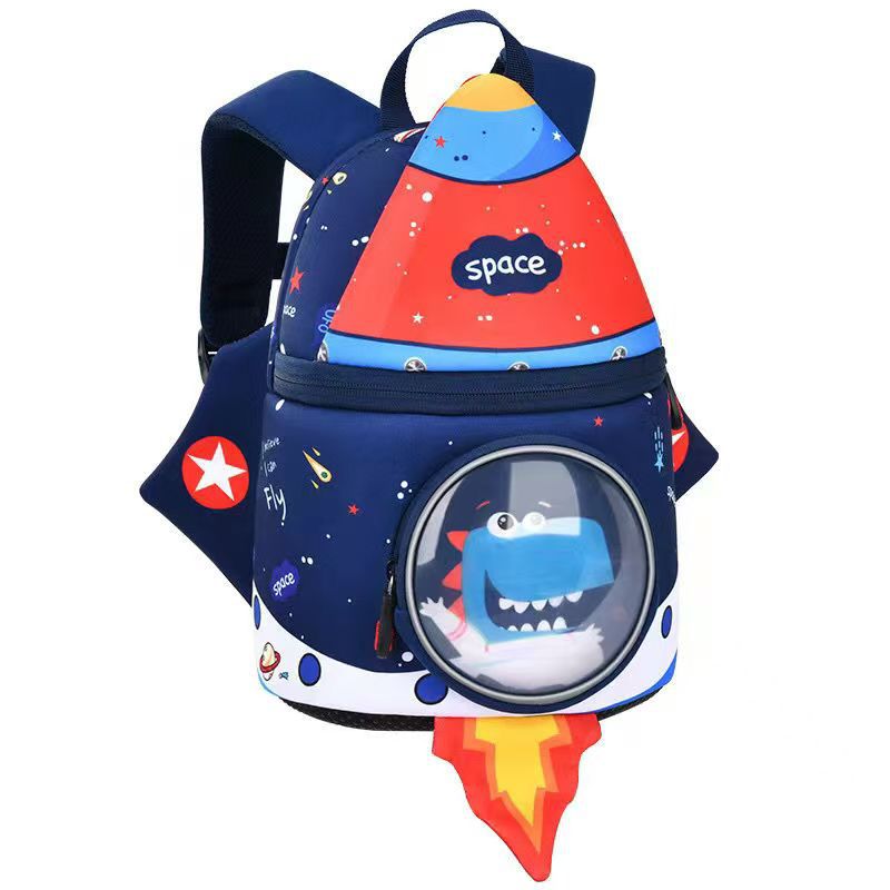 Cute cartoon children's small bags, kindergarten schoolbags, gifts for 3-6 years old children, rocket backpacks, astronauts Item Picture