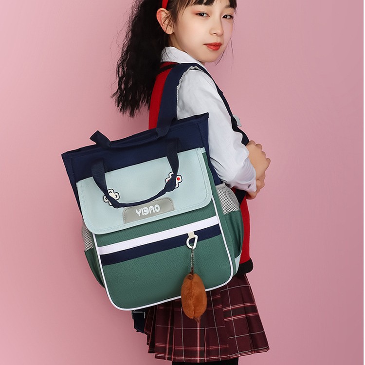 Korean-style tutorial bags, high appearance level handbags, children's backpacks, lightweight and large-capacity homework bags, book-carrying art bags details Picture