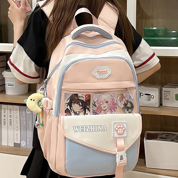 A new Japanese-style, high-appearance-level, fresh and sweet, transparent, pain-relieving bag for junior and senior high school students with a large capacity full figure