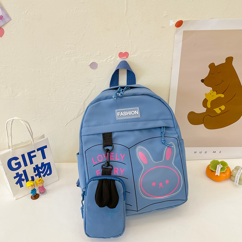 Korean cartoon cute little rabbit for kindergarten, large-capacity children's backpack, lightweight coin purse, travel backpack details Picture
