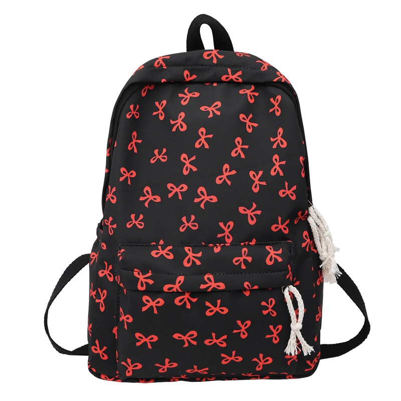 Large-capacity, high-appearance-level backpack with a bow for junior high school, 2025 new style ins fresh college backpack and schoolbag Item Picture