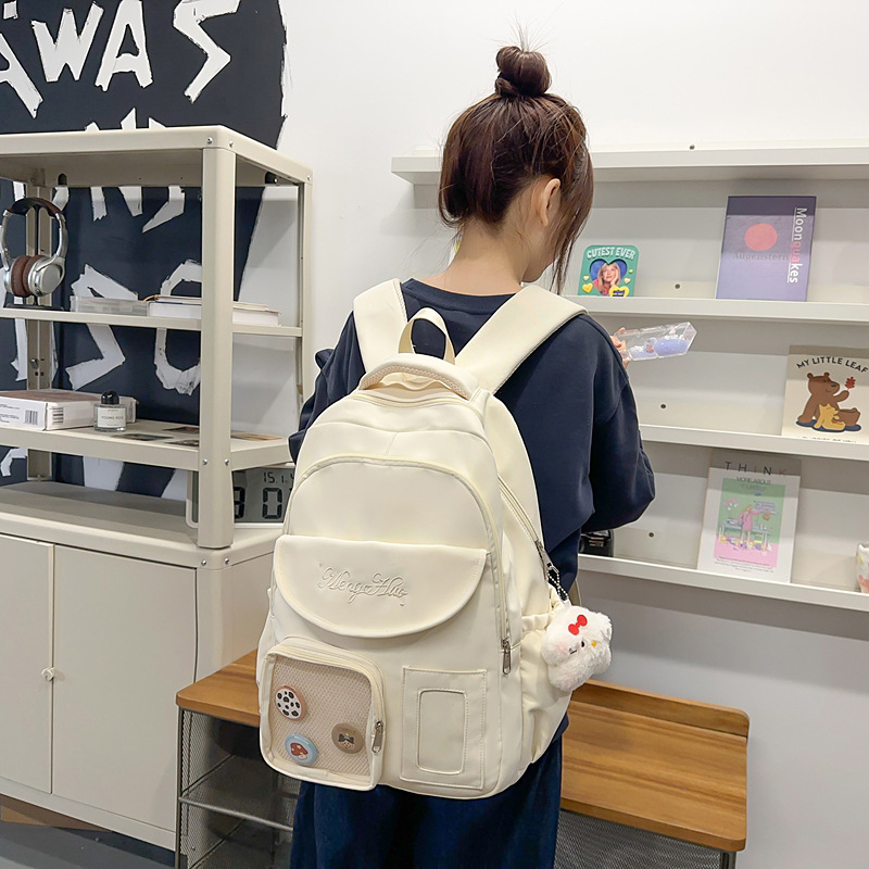 Korean-style ins school style versatile and cute middle school students from grades three to six with a forest-themed fresh and light two-piece backpack details Picture