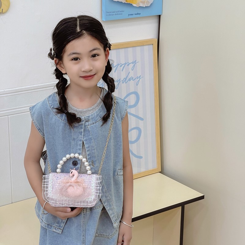 Lace chain pearl mini bag 2025 New style, fashionable and simple, high appearance level, single-shoulder bag, chanel-style crossbody bag Specification drawing