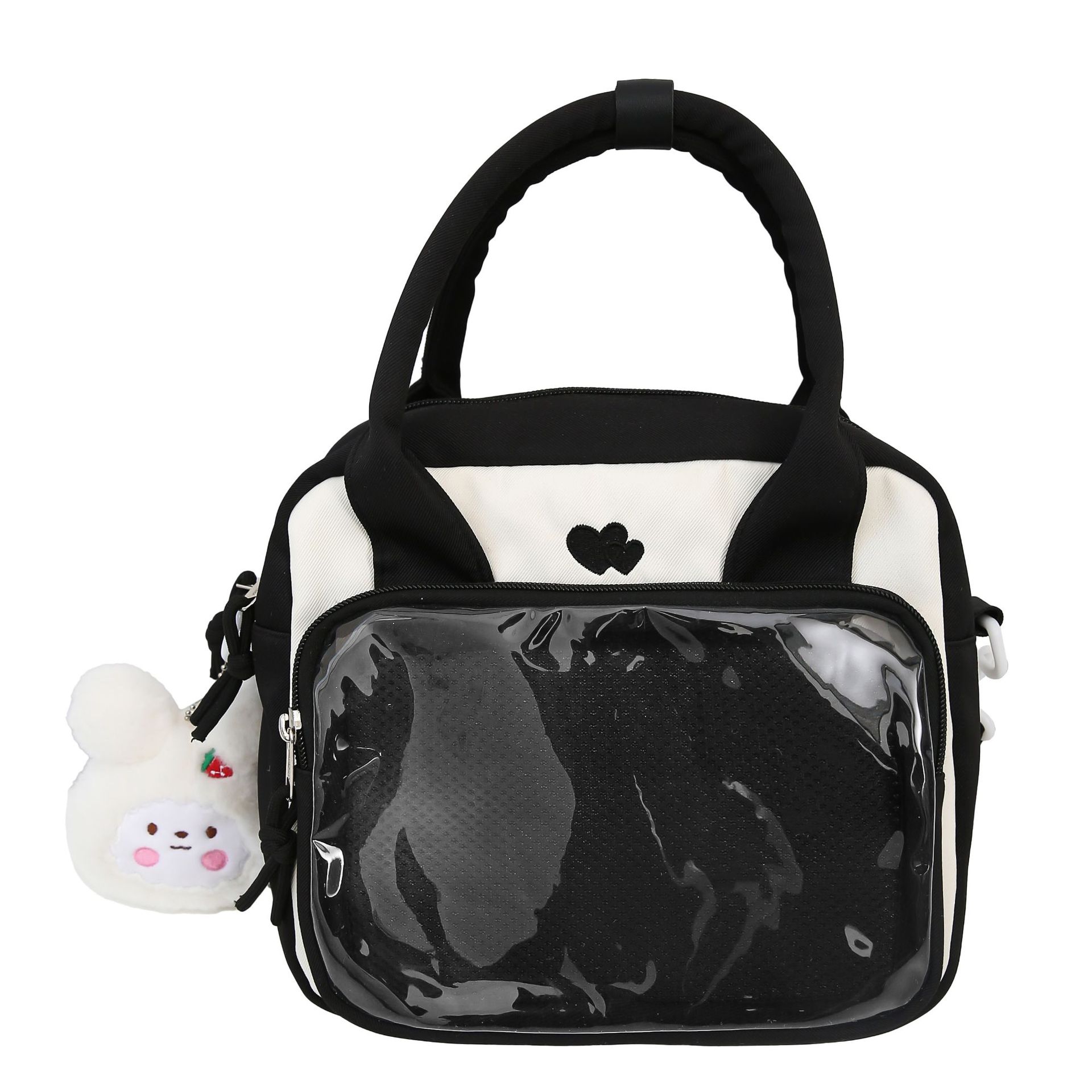 2024 New Japanese-style cute sporty transparent crossbody bag, women's fashion versatile, high appearance level backpack, hand-held pain bag Item Picture