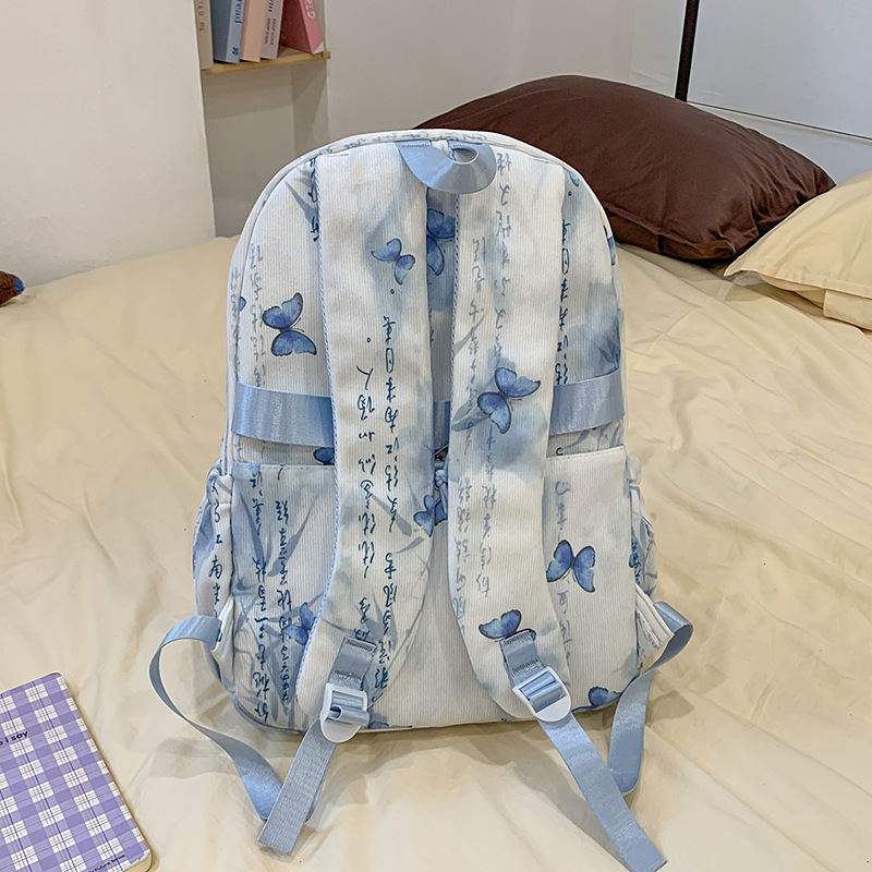New Chinese-style tie-dye traditional Chinese style niche design schoolbag for junior and senior high school students, large-capacity transparent pain bag, versatile casual backpack Specification drawing