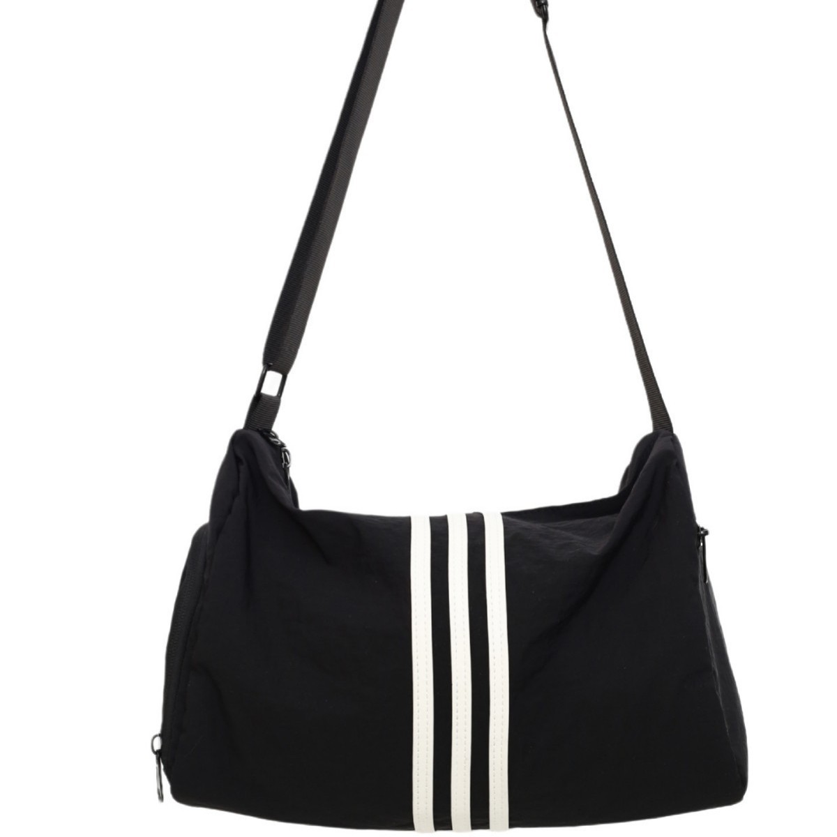 2025 New style stylish single-shoulder bag, retro and stylish striped crossbody bag, large-capacity quality single-shoulder couple bag Item Picture