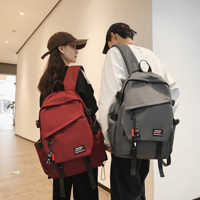 "Schoolbag Man 2023 New Trendy large-capacity middle school student backpack, flip cover casual college student couple backpack. details Picture