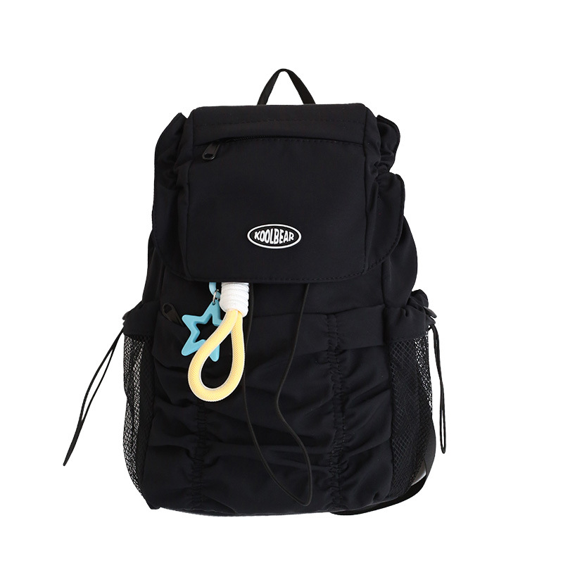 Sweet and cool style drawstring pleated bag 2025 New fresh and artistic backpack, ins college student small backpack travel bag Item Picture