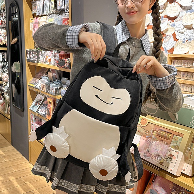 Cute and funny girl's 2024 new large-capacity, adorable college student backpack, casual and versatile shopping backpack full figure