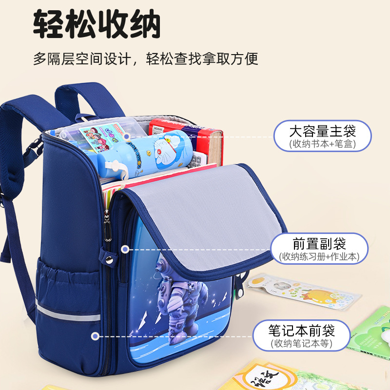 Customized schoolbags for children and primary school students, boys' and girls' backpacks with logo printing, school backpacks with spine protection and load reduction, large capacity Specification drawing