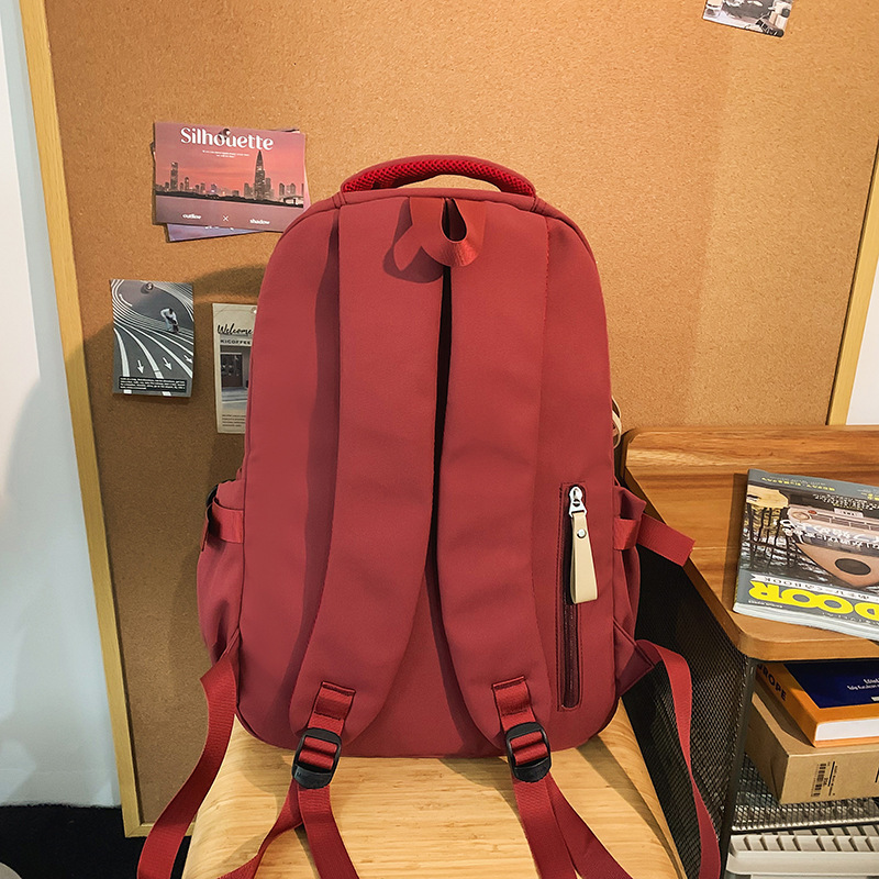 New retro workwear college student couple backpack, Korean style Instagram sturdy and durable middle school student two-piece backpack Specification drawing