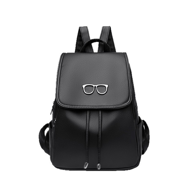 New fashionable backpack, women's soft leather backpack, simple commuting, lightweight, large-capacity student schoolbag, versatile bag Item Picture