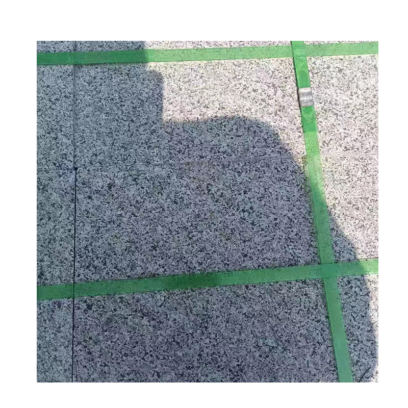Granite floor paving stones, sesame grey flamed surface engineering construction paving stones, Shandong grey granite litchi surface engineering stone slabs Item Picture