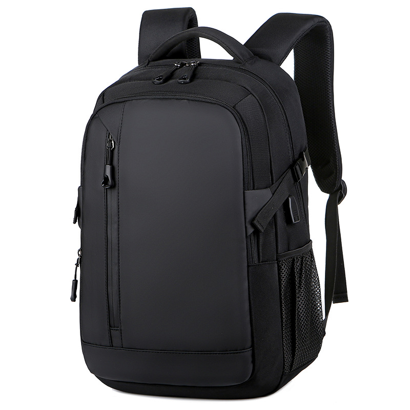 Cross-border large-capacity water-resistant leather film backpack, casual business computer backpack, commuting schoolbag, travel bag full figure