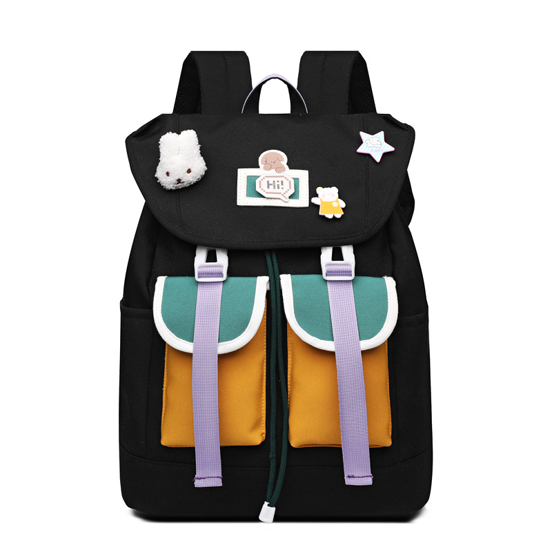 Outdoor children's backpacks for girls in contrasting colors, new large-capacity backpacks for primary school students going on trips, high appearance level schoolbags Item Picture