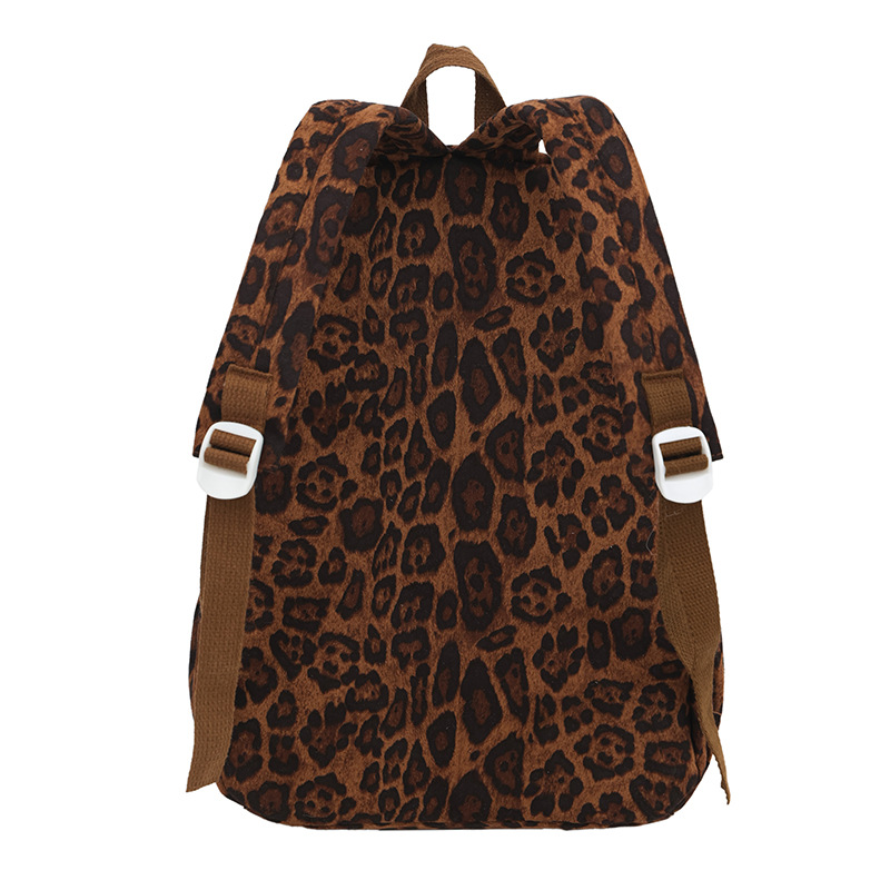 New casual commuting college style large-capacity backpack, leopard print cartoon travel single-shoulder bag, simple and versatile schoolbag Specification drawing