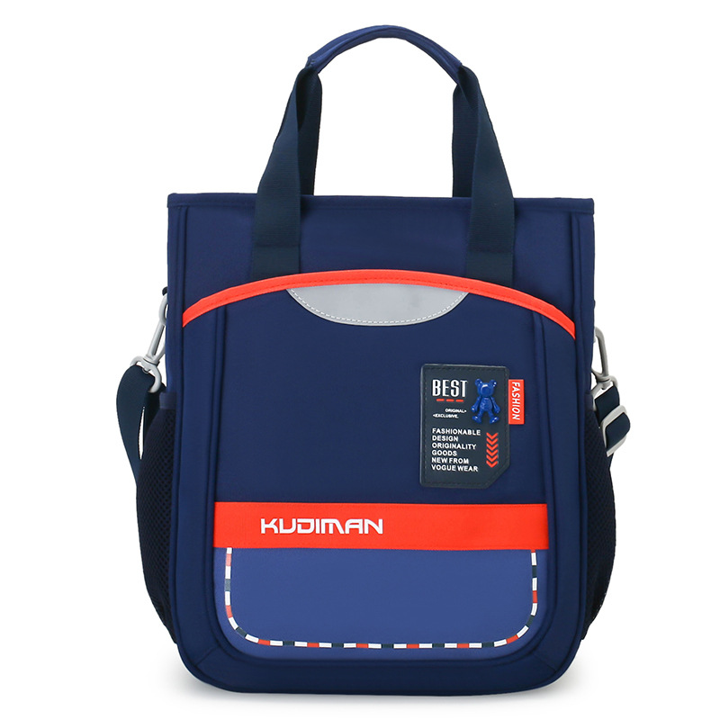 New waterproof hand-held bag for primary school students, tutorial bag, backpack, versatile, large-capacity tutorial bag with logo printing Item Picture