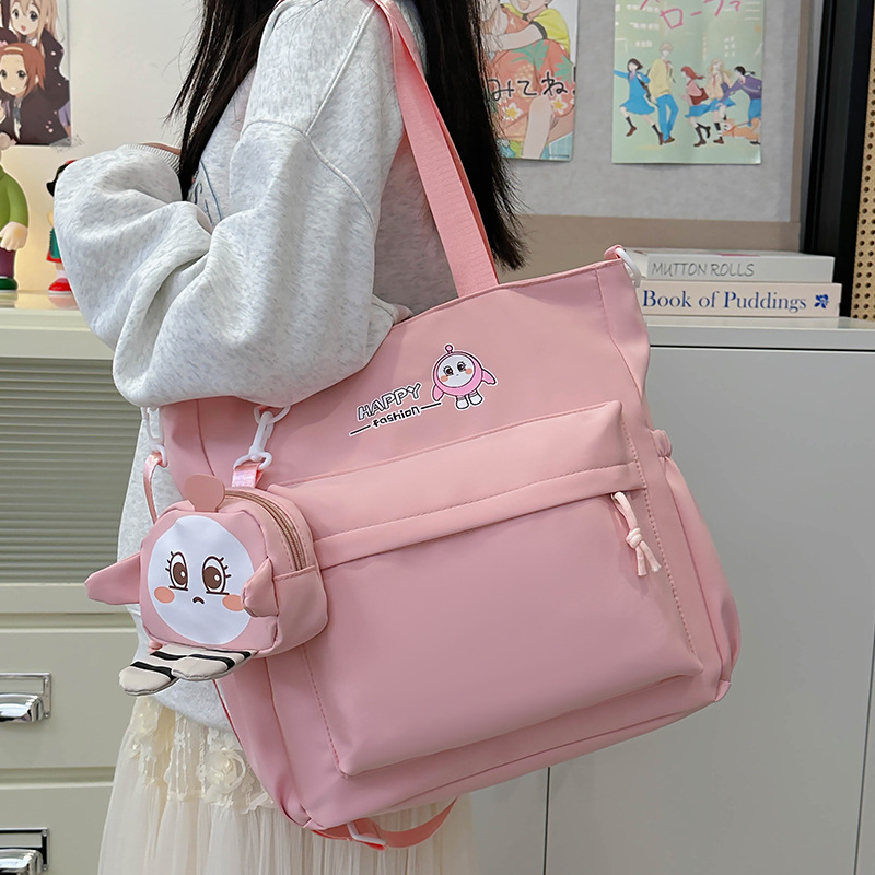 Large-capacity crossbody bag, Japanese Instagram-style versatile cartoon single-shoulder bag, tutorial bag, student commuting and class bag full figure
