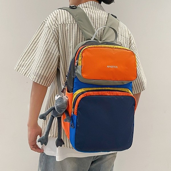 A new high-appeal, fresh and color-blocking travel bag from Forest-themed ins, a couple's lightweight backpack for mountain climbing and spring outings details Picture