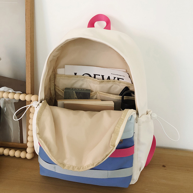 A new high-appeal cartoon girl style Japanese-style Instagram fresh and color-blocking backpack for junior and senior high school students Application Scenario