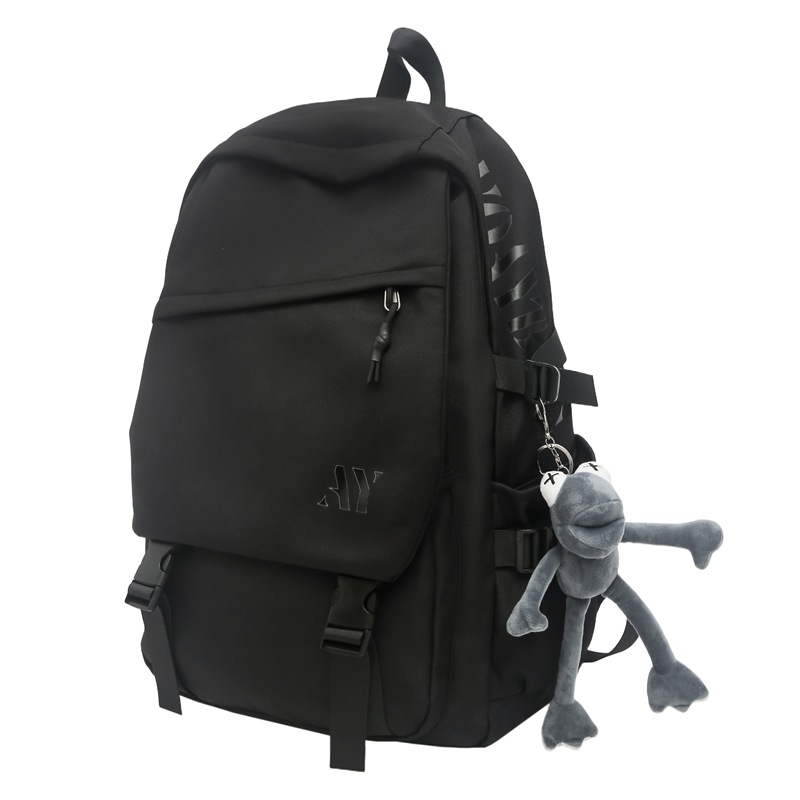A new high-appeal, niche design backpack from Korean Instagram. It's a simple, lightweight, and large-capacity backpack in a solid color for couples Item Picture