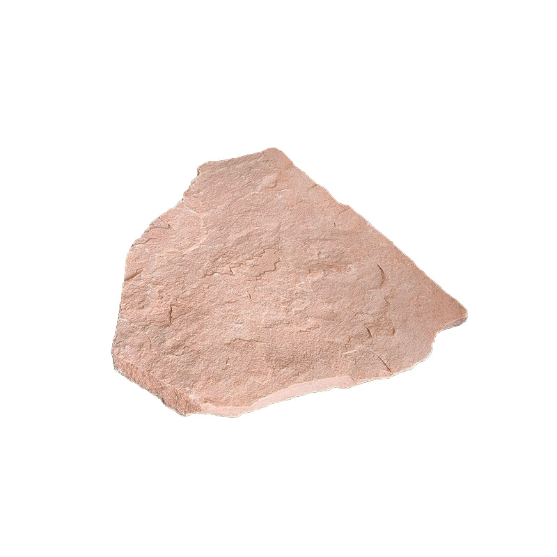 Natural irregular cultural stones, pinkish-red background wall, rough stone slabs, natural siltstone fragments, and courtyard paving stones Item Picture