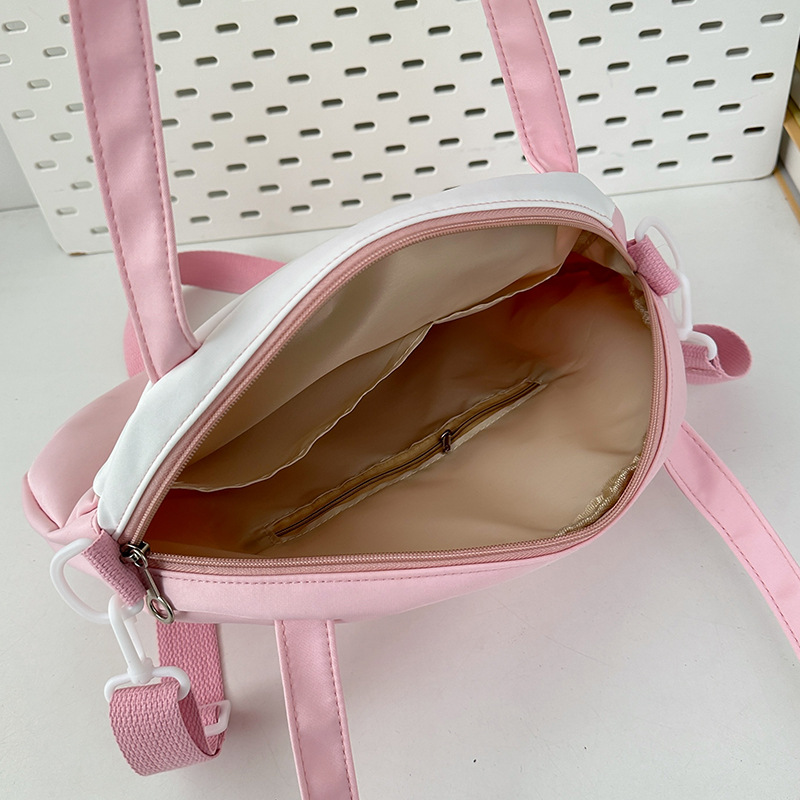 Cute color-blocking Swiss roll crossbody bag for girls 2025 new style sweet girl college student class shoulder bag tote bag Specification drawing