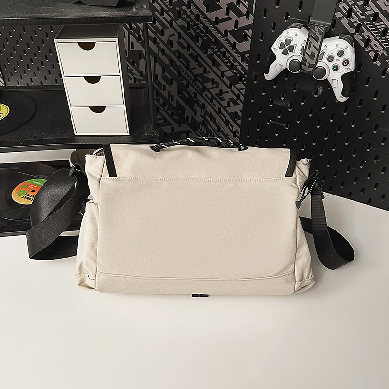 New Japanese-style ins minimalist backpack, casual and versatile single-shoulder bag, student messenger bag, large-capacity trendy brand workwear bag Specification drawing