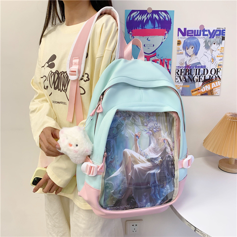 The 2025 new cute, simple and highly attractive large-capacity schoolbag for junior and senior high school students is versatile, casual and lightweight full figure