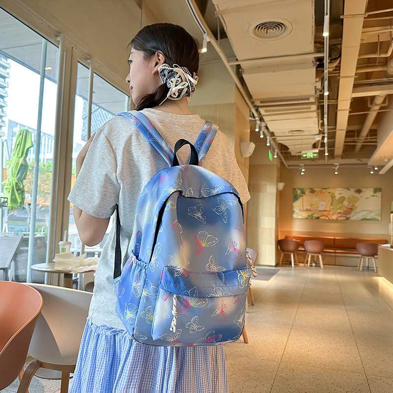 Student schoolbag 2025 New style fashionable and elegant butterfly colorful backpack, large-capacity trendy backpack for primary and junior high school Specification drawing