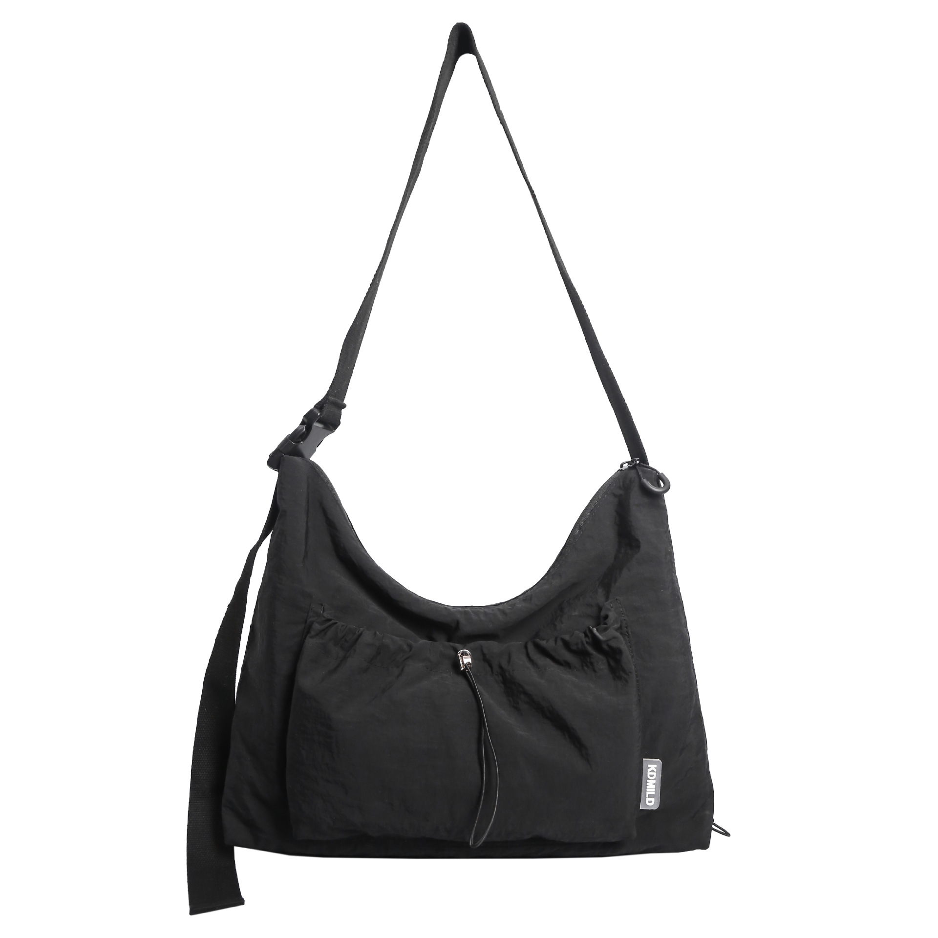 Lightweight and casual Japanese-style single-shoulder bag, pleated drawstring crossbody bag, large-capacity tote bag, versatile commuting backpack for work Item Picture
